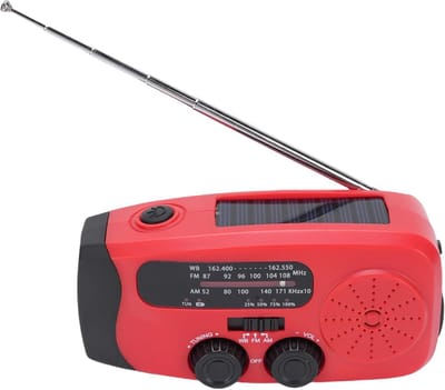 Noodradio met Oplaadbare Batterij, AM/FM/WB, Zaklamp en SOS Functie voor Buitenactiviteiten