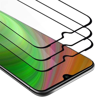 Cadorabo 3x Screenprotector geschikt voor Xiaomi Mi A3 Volledig scherm pantserfolie Beschermfolie in TRANSPARANT met ZWART - Getemperd (Tempered) Display beschermend glas in 9H hardheid met 3D Touch