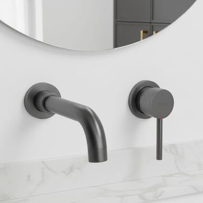 Rea Lungo Long +Box - Verborgen Wastafelkraan - Titanium - 20X18,5X10,5Cm