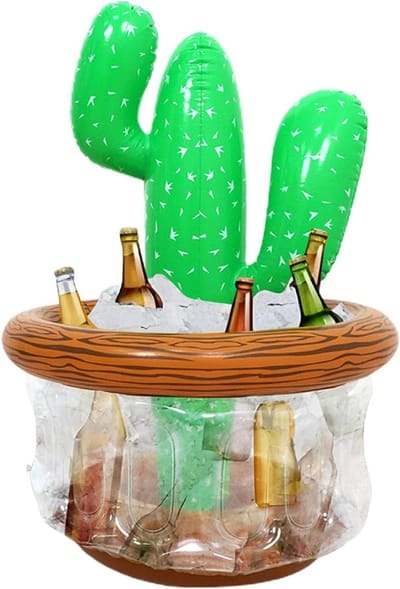 Opblaasbare koeler - Drankhouder ijsemmer - Feestelijke bijeenkomst - Unieke cactusvorm - 72 cm hoog - Groen