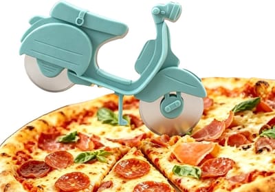 Motorcycle Pizza Cutter met Non-Stick Coating - Creatieve Pizzasnijder voor Pancakes en Gebak, Machinewasbaar en Leuk Cadeau