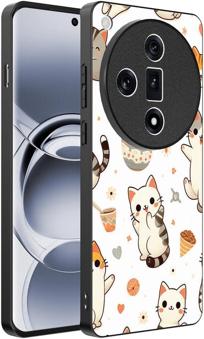 Smartphonica Telefoonhoesje Geschikt voor Oppo Find X7 met katten opdruk - TPU backcover case cat design geschikt voor Oppo Find X7