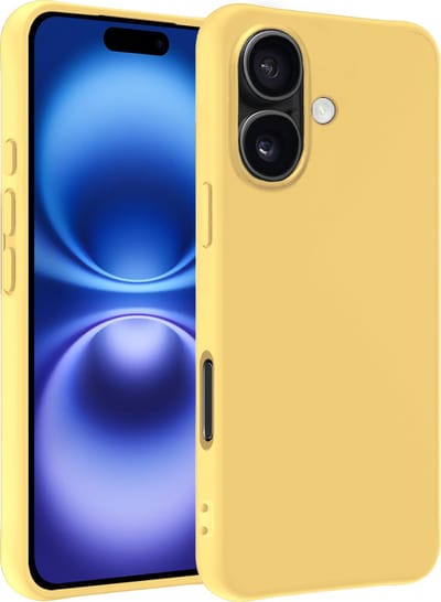 Hoesje - Geschikt voor Apple iPhone 16 - Sterk & Shockproof - Siliconen Case - Hoes Cover - Telefoonhoes - Geel