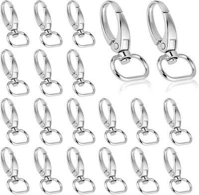 20 Stuks Draaibare Haakringen voor Sleutelhangers, Tasbeugels en Riemgespen (20mm)