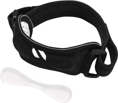 1 Stuk Patella Kniebrace – Knieband Ondersteuning voor Hardlopen, Wandelen, Jumpers Knee, Tendonitis & Knie Stabilisatie, Verstelbare Band - Zwart En Grijs