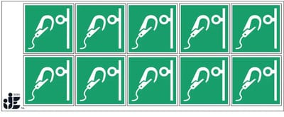 Veilig ankerpunt sticker - E072 | 5 x 5 cm - 10 stuks per vel