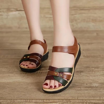 Zomersandalen Dames Platte Lage Hak Antislip Slijtvaste Sandalen Buiten 36
