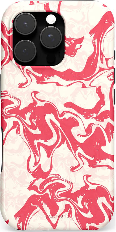 Casetastic hoesje geschikt voor Apple iPhone 16 Pro - MagSafe - Dubbellaagse bescherming - Marshmellow Explosie - Fashion Case - Koraal Wit Crème Lichtroze