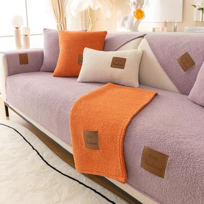 Winter Wol Fleece Bankovertrek Pluche Kussens Verdikken Warm Antislip Bankovertrek Effen Kleur Woonkamer Bank Beschermhoes 70x70cm 1pcs