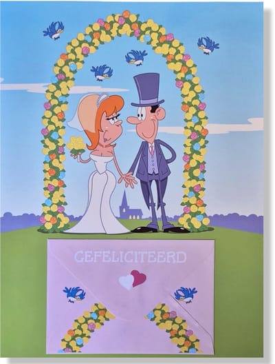 Maxi Kaart - A4 Formaat Huwelijk wenskaart - 30x22,5cm - XL Wenskaart inclusief envelop