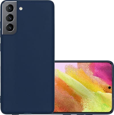 Hoesje - Geschikt voor Samsung Galaxy S21 FE - Sterk & Shockproof - Hoes Cover - Siliconen Case - Donkerblauw