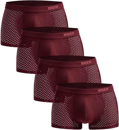 BOXR Boxershort Heren 4 Pack - Bamboe Ondergoed Heren - Duurzaam & Ademend - Zijdezacht - Perfecte Pasvorm - Heren Ondergoed - Onderbroeken Heren - Ideaal voor Dagelijks Gebruik & Sport - Maat S