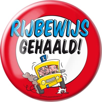 Paperdreams - Button Rijbewijs gehaald