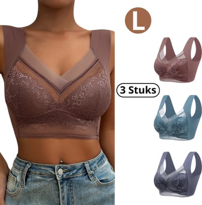Livano BH Zonder Beugel - Zonder Bandjes - Push-up Bh's - Comfort Bh - Set van 3 - L