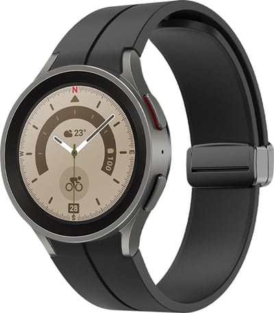 By Qubix - Geschikt voor Samsung Galaxy Watch bandje - D-buckle sportbandje 20mm - Zwart - Geschikt voor Samsung Galaxy Watch 7 (40 & 44mm) - Galaxy Watch FE - Galaxy Watch 6 - Galaxy Watch 6 Pro - Galaxy Watch 5 - 5 Pro - Galaxy Watch 4 - 4 Classic