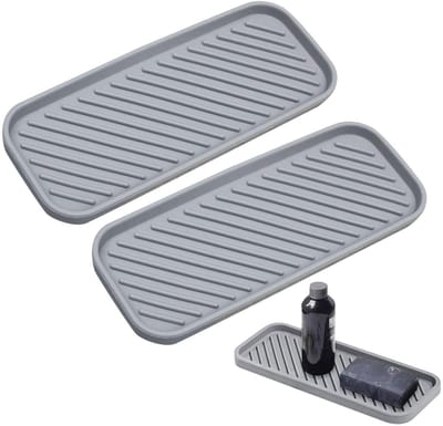 Dailygoods- Afvoermatten Antislip - Siliconen Keukenspoelmatten - Badkameropbergmatten - Isolatiematten - 2 Stuks - 23 x 9 x 1,4 cm - Drainagepad