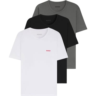 Hugo Cotton Jersey Crew Shirt Heren (3-pack) - Maat L