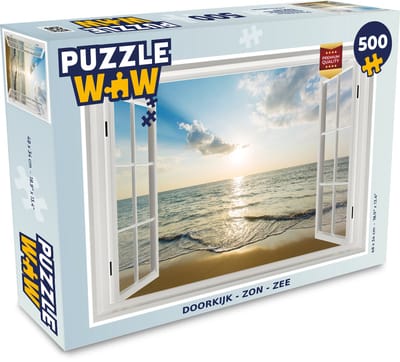 Puzzel Doorkijk - Zon - Zee - Legpuzzel - Puzzel 500 stukjes