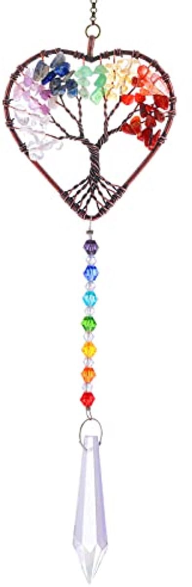 Regenboog Hartvormige Zon Catcher - Kristallen Boom des Levens Suncatcher