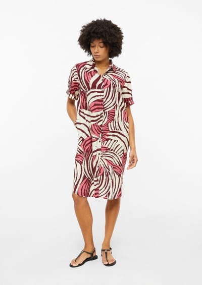 Vloeiende jurk in gemengde viscose met smockdetails en plooien dames s.Oliver