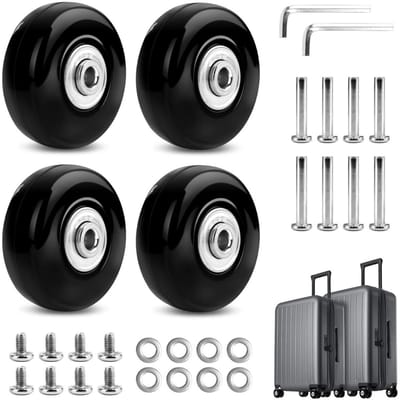 GELLDG Universele bagagewielen - 4-pack - Vervangende bagagewielen - Bagagereparatiewielen - 50 x 18 mm