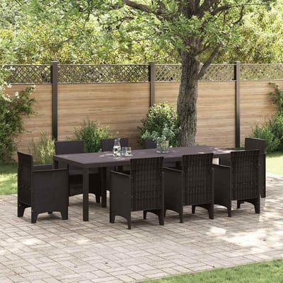 vidaXL Tuinstafel Bruin 250 x 100 x 73 cm poly rattan