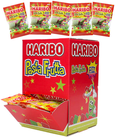 Haribo "Pasta Frutta F!ZZ" snoep mix 720g - Uitdeelsnoep in individuele verpakte snoepzakjes - Snoep traktatie
