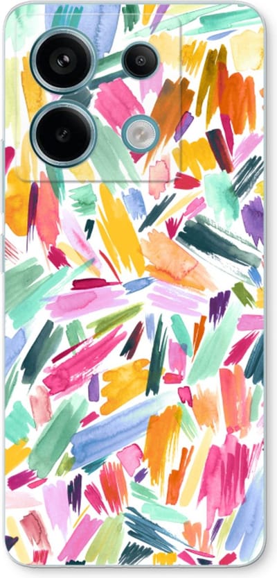 Case Company® - Hoesje geschikt voor Xiaomi Poco X6 hoesje - Watercolor Brushstrokes - Soft Cover Telefoonhoesje - Bescherming aan alle Kanten en Schermrand