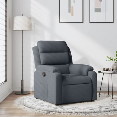 vidaXL - Fauteuil - verstelbaar - fluweel - donkergrijs