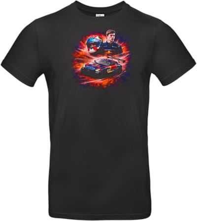 T-shirt zwart met opdruk Max Verstappen, Nurburgring 24h met speciale editiehelm maat S van shirtmakelaar