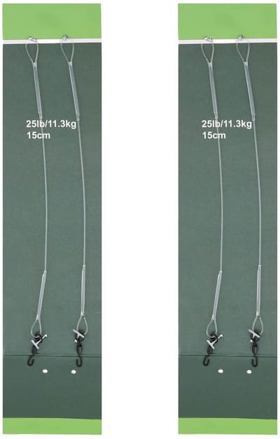 Dailygoods- Swivels 4 Stuks - 15 cm - Fluorocarbon - 25 Pond Trekvermogen - Karpervissen - Snel Wisselen Rig/Feeder