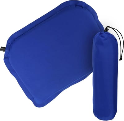 Zelf Opblaasbaar Zitkussen Thermo Kussen 40 x 30 x 3,8 cm Zitmat Thick Draagbaar Isolerend Outdoor Camping Stadion, Kleur:Balance Blue