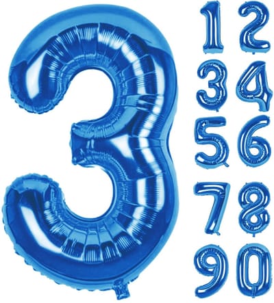 Dailygoods- Cijferballon XXL - Folieballon 3 - Aluminiumfolie - Verjaardag - Jubileum - Herbruikbaar - Diverse kleuren beschikbaar - Feestballon