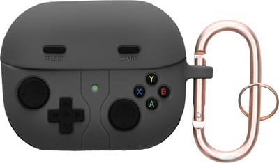 kwmobile Hoes geschikt voor Samsung Galaxy Buds 3 / Galaxy Buds 3 Pro - Siliconen cover voor oordopjes in zwart - Gameconsole design
