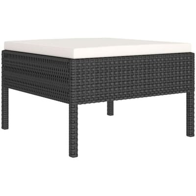 vidaXL - 8-delige - Loungeset - met - kussens - poly - rattan - zwart