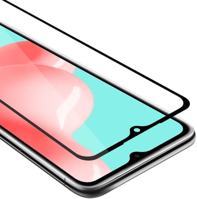 Cadorabo Screenprotector geschikt voor Samsung Galaxy A32 4G Volledig scherm pantserfolie Beschermfolie in TRANSPARANT met ZWART - Gehard (Tempered) display beschermglas in 9H hardheid met 3D Touch