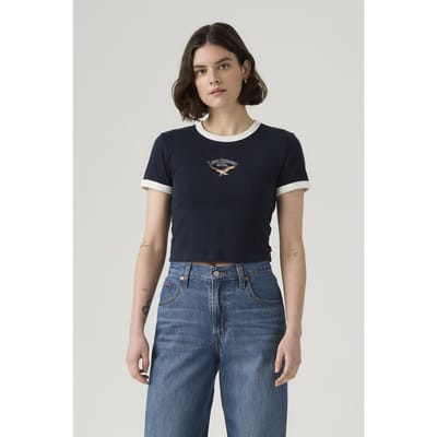 Levi's Graphic Mini Ringer Tee Multicolor Eagle Taglia: S | Maglie Sportivi Outlet | Donna