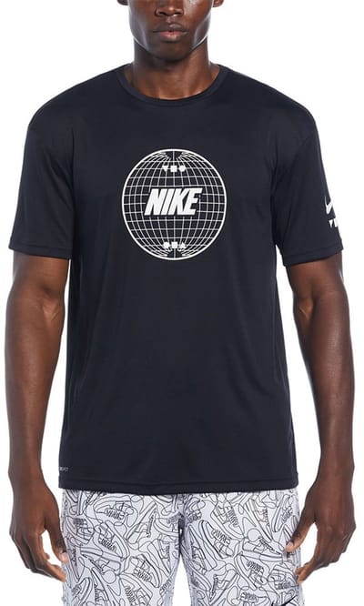 Nike Swim Nike Lead Line - Short sleeve hydroguard Heren Zwemshirt - Black - Maat S