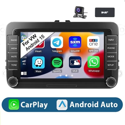 ESSGOO Geschikt voor Volkswagen VW GOLF 5 6 Passat Polo Touran Tiguan - 7 Inch IPS HD Aanraakscherm - Bluetooth & Wifi RDS - Met DAB - Achteruitrijcamera - 4+64GB - Draadloze Carplay & Android Auto