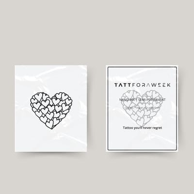 Tijdelijke tattoo harten hart | Neptattoo volwassenen | Tijdelijke tattoo voor volwassenen | Temporary tattoo | Plaktattoos voor volwassenen | Neptattoos | Probeer zorgeloos een tattoo | tattforaweek