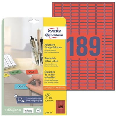Pak van 3780 gekleurde etiketten