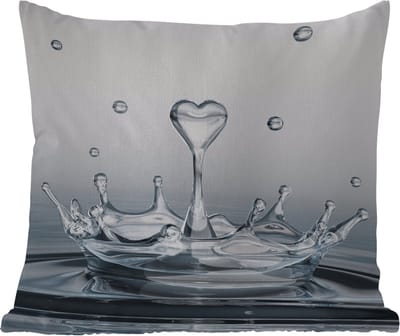 Buitenkussen Weerbestendig - Abstract - Modern - Water - Hart - 50x50 cm