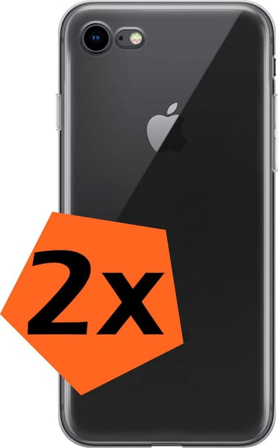 Hoes - 2 Stuks - Geschikt voor Apple iPhone SE (2020) - Sterk & Shockproof - Case Siliconen - Back Cover - Telefoon Hoes - Transparant
