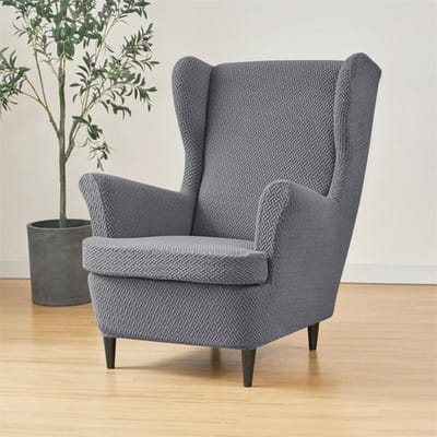 2 stuks/set Elastische Oorfauteuilhoes Effen Kleur Fauteuilhoes met Zitkussen Stretch Bankhoes voor Woonkamer Kantoor 1set