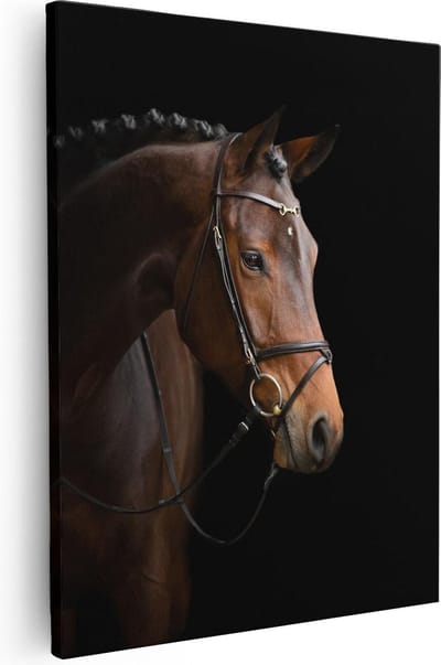 Artaza Canvas Schilderij Dierenkop - 40x50 cm - Wanddecoratie Paard - Muurdecoratie Woonkamer - Kamer Accessoires