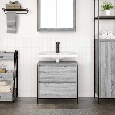 vidaXL - Badkamerkast - met - lades - 60x34,5x60 - cm - grijs - Sonoma