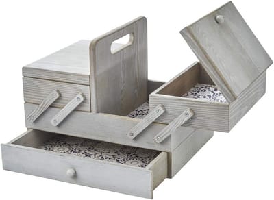 Houten Opbergdoos voor Naaien - Compact en Stijlvol met 2 Etages