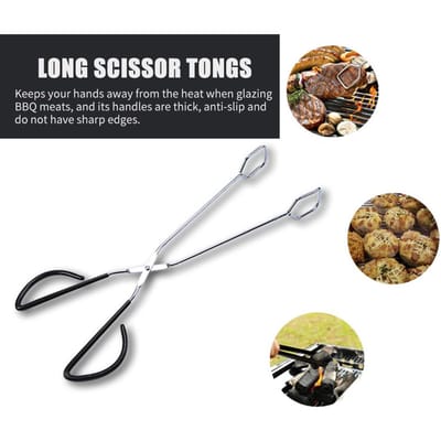 Pinces Ciseaux Barbecue BBQ Grill Pâtisserie Pinces de Cuisson Pince de Cuisine Alimentaire Pinces Ciseaux Acier Inoxydable Poignées