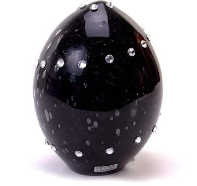 Loranto - Mini Urn Ovaal - Zwart Kristal decoratie - Handgemaakt in EU