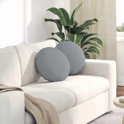 vidaXL - Zitkussens - 2 - st - Stof - Lichtgrijs - Ø40 - x - 13 - cm